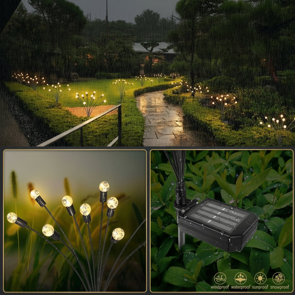 Outdoor Solar Garden Lamp - Firefly Swaying Stem Stake Light