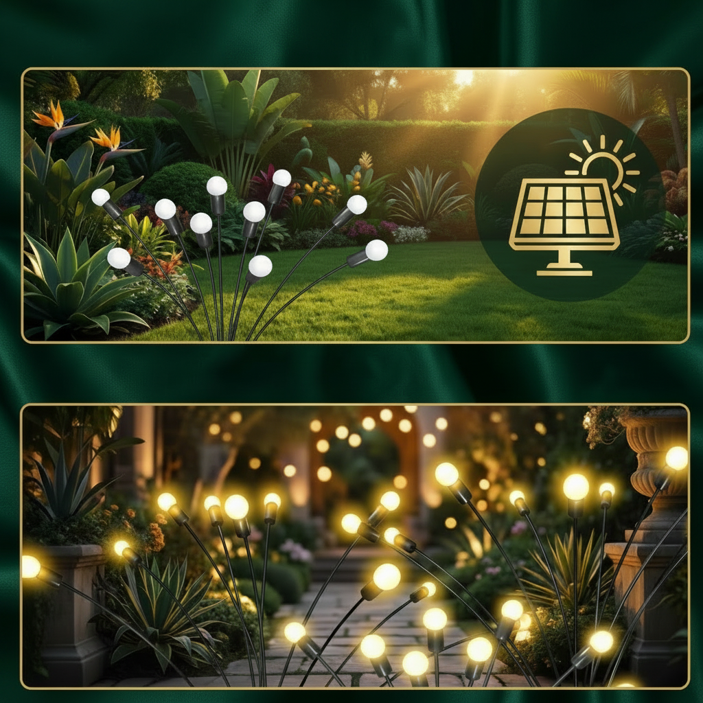 Outdoor Solar Garden Lamp - Firefly Swaying Stem Stake Light