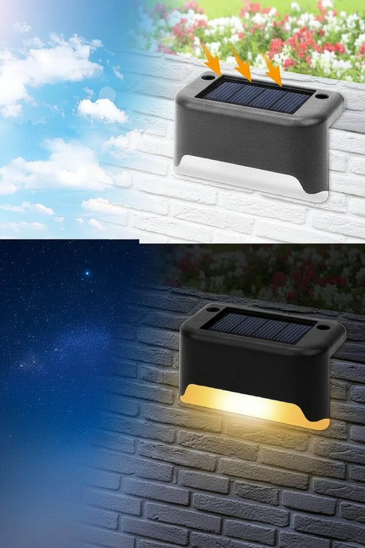 Outdoor Solar Step Lamp Angled Deck Light