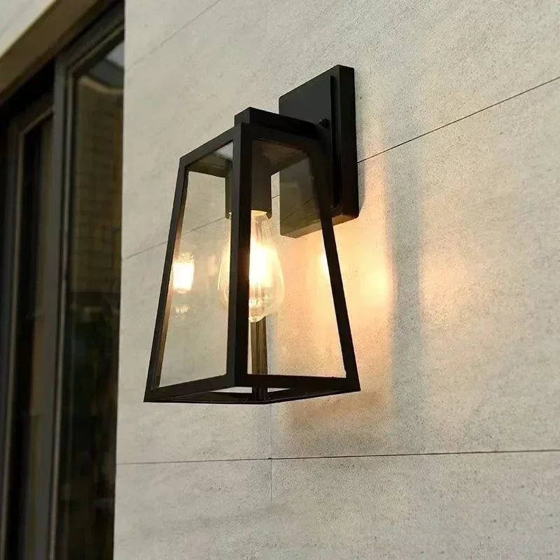 Outdoor Wall Lantern - Trapezoid Frame Wall Light