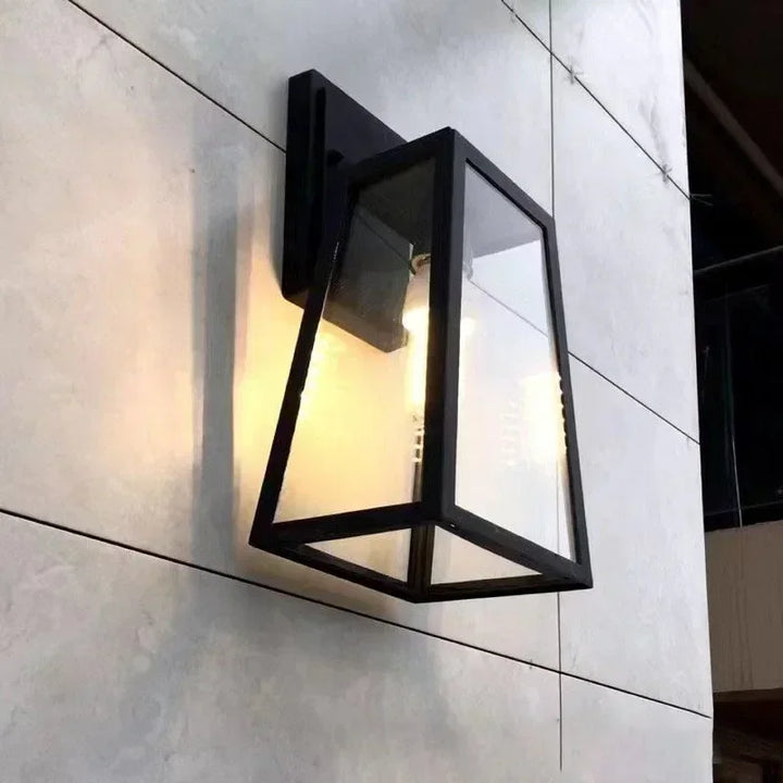 Outdoor Wall Lantern - Trapezoid Frame Wall Light
