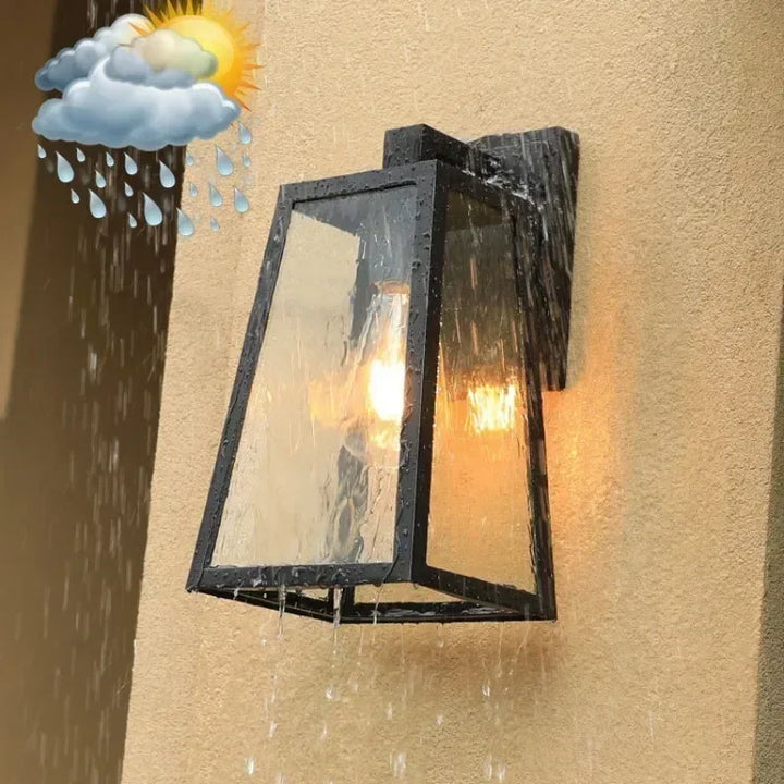 Outdoor Wall Lantern - Trapezoid Frame Wall Light