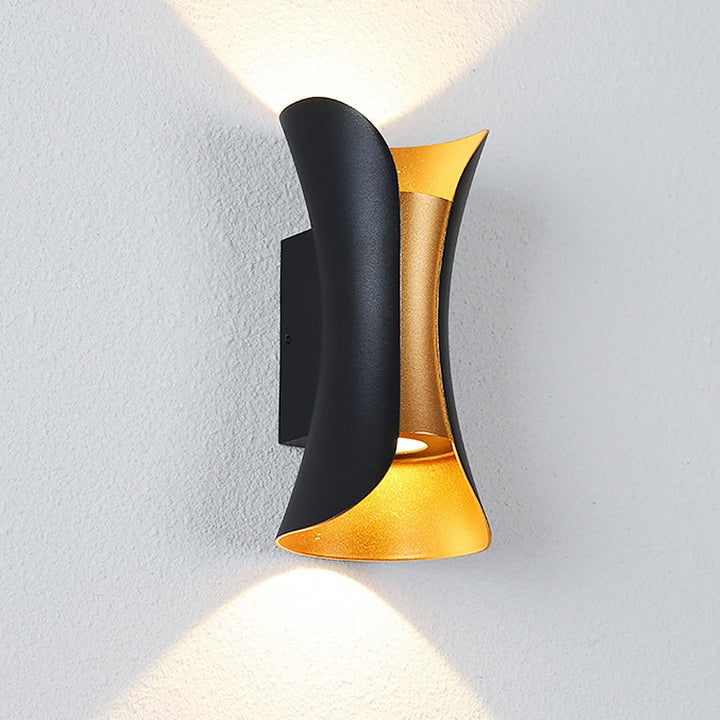 Outdoor Wall Mounted Lamp - Curved Hourglass Up and Down Light