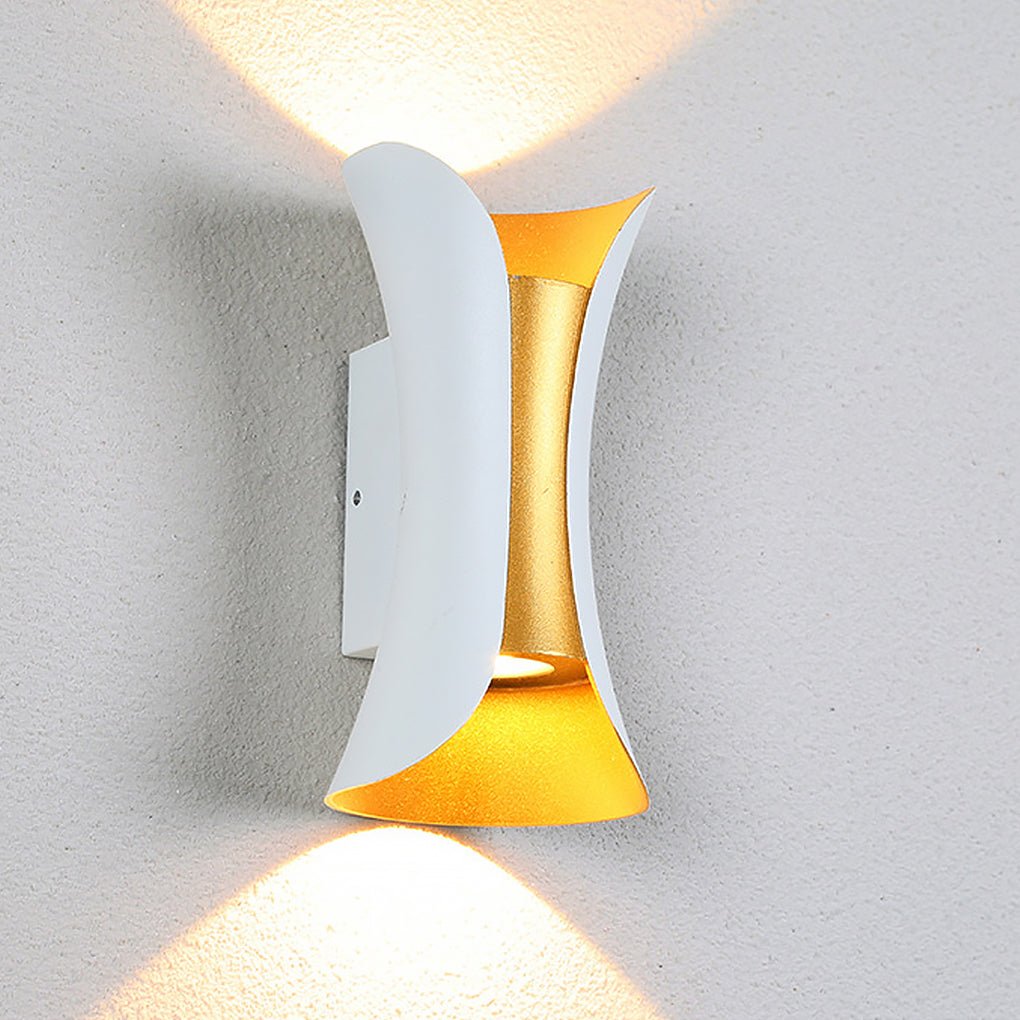Outdoor Wall Mounted Lamp - Curved Hourglass Up and Down Light
