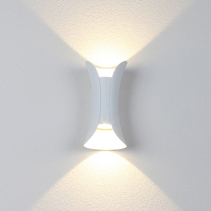 Outdoor Wall Mounted Lamp - Curved Hourglass Up and Down Light