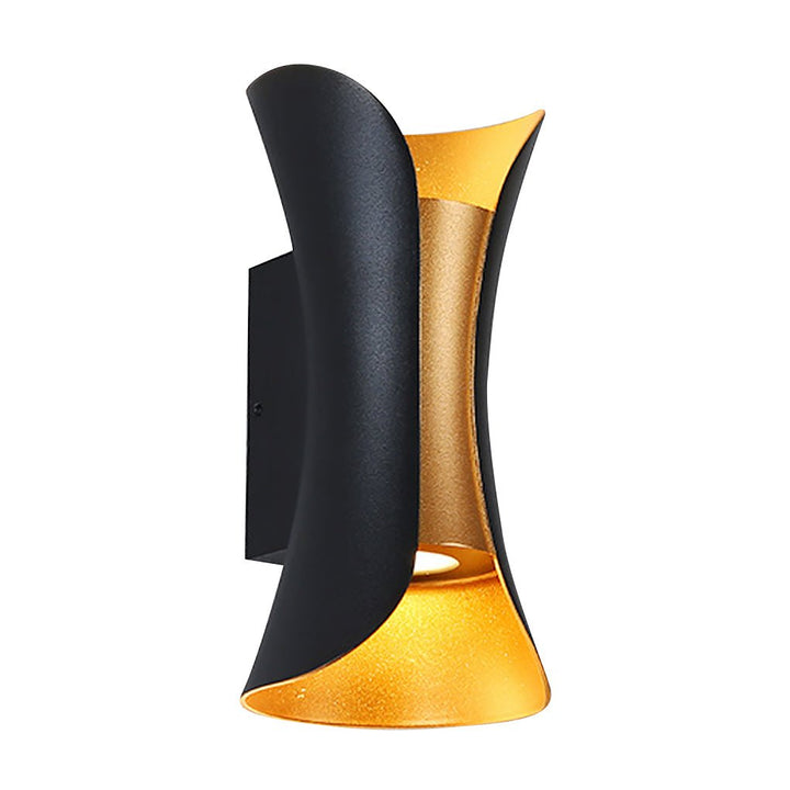 Outdoor Wall Mounted Lamp - Curved Hourglass Up and Down Light