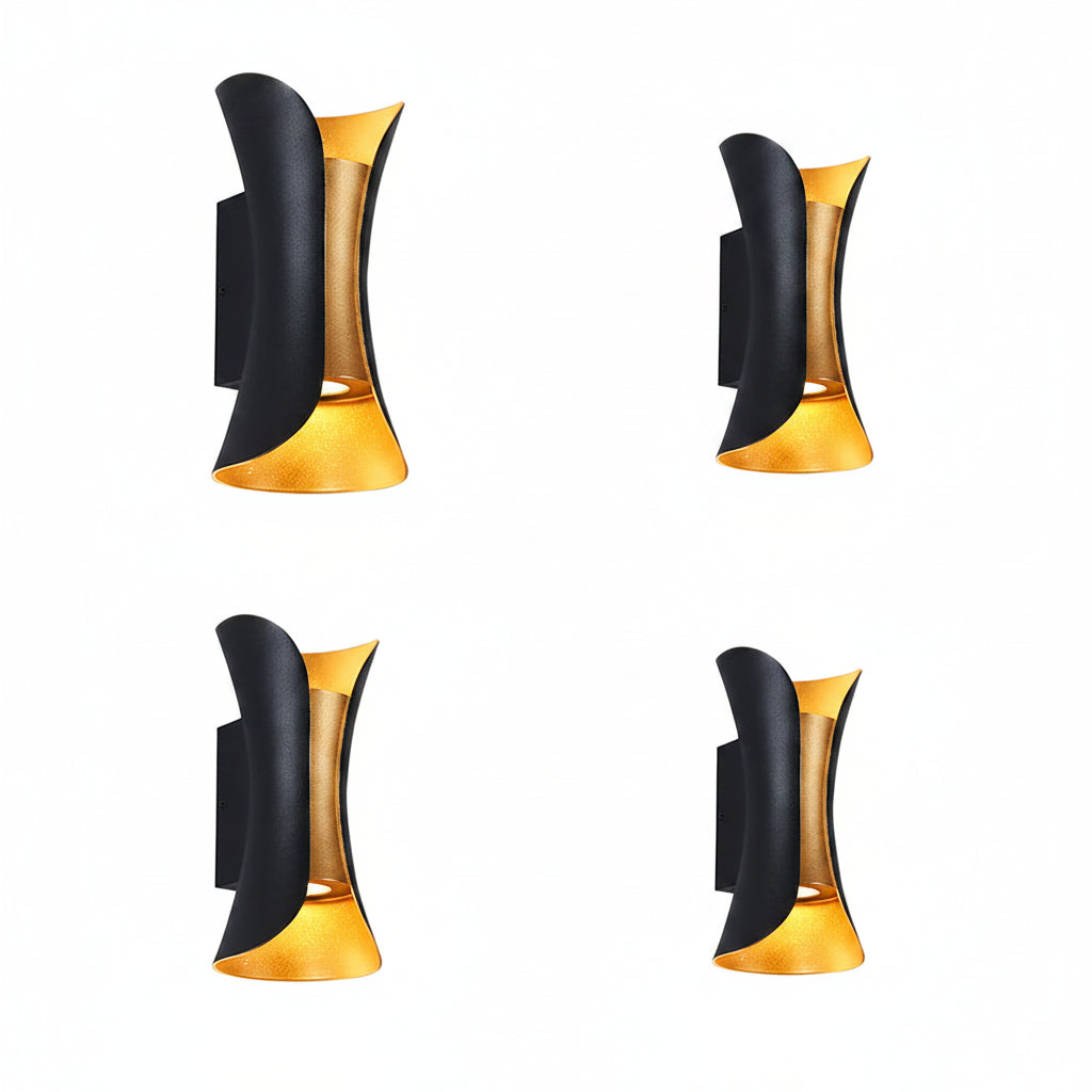 Outdoor Wall Mounted Lamp - Curved Hourglass Up and Down Light