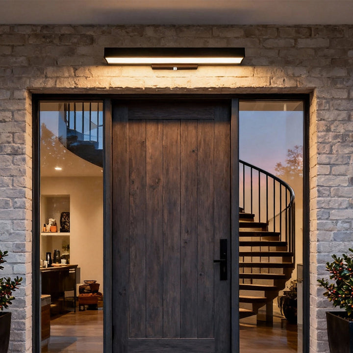 Outdoor Wall Mounted Lamp - Horizontal Linear Bar LED Shade