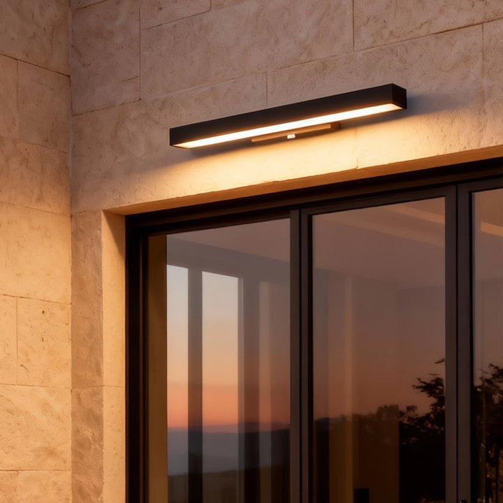 Outdoor Wall Mounted Lamp - Horizontal Linear Bar LED Shade