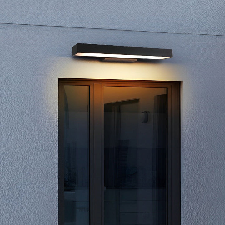 Outdoor Wall Mounted Lamp - Horizontal Linear Bar LED Shade