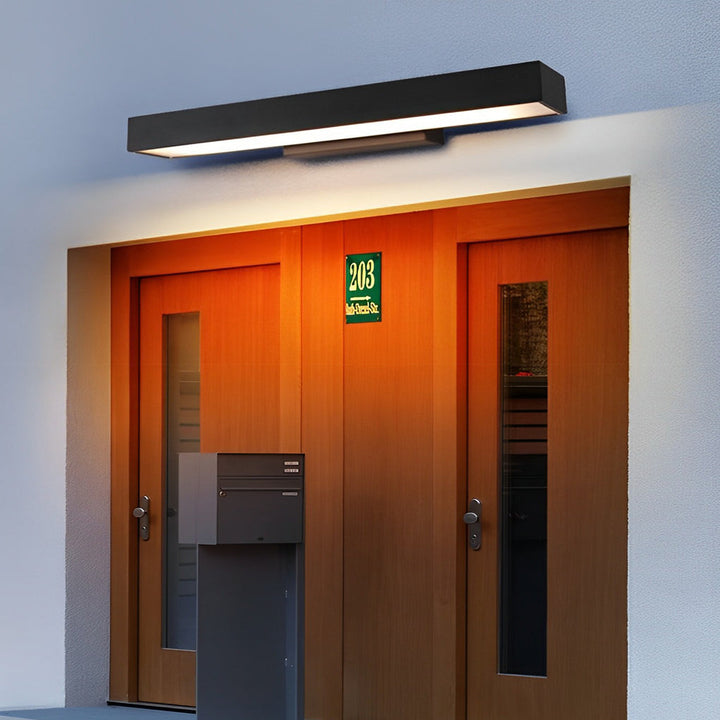 Outdoor Wall Mounted Lamp - Horizontal Linear Bar LED Shade