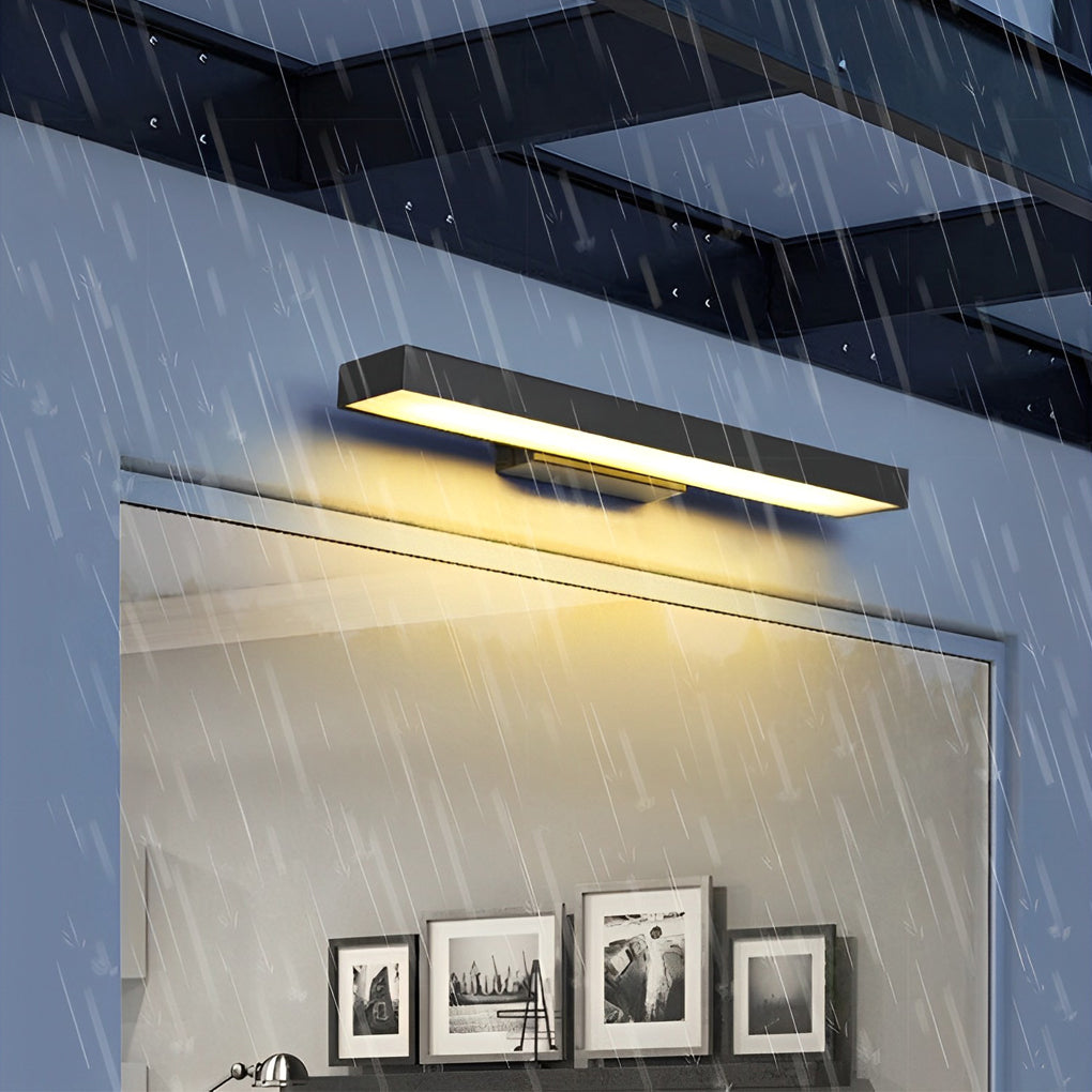 Outdoor Wall Mounted Lamp - Horizontal Linear Bar LED Shade