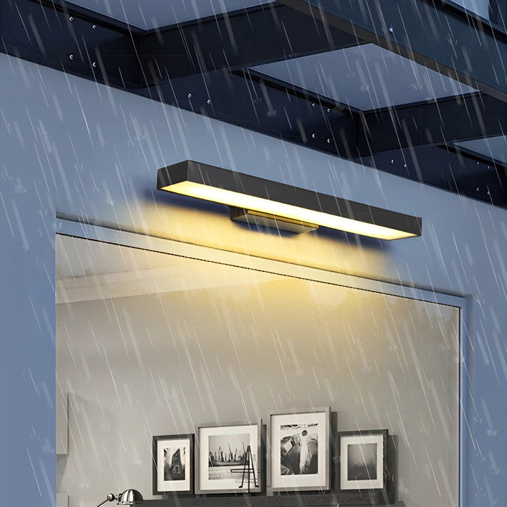 Outdoor Wall Mounted Lamp - Horizontal Linear Bar LED Shade