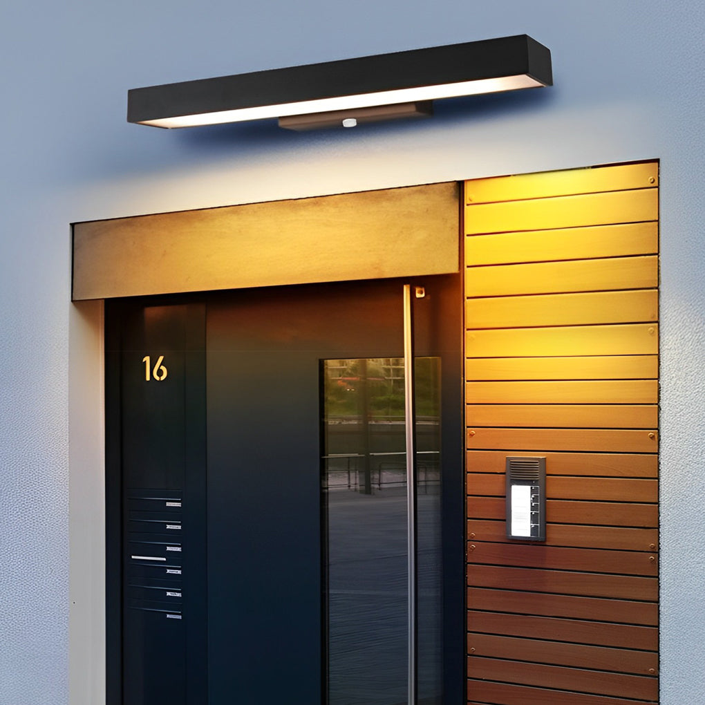 Outdoor Wall Mounted Lamp - Horizontal Linear Bar LED Shade