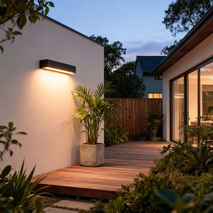 Outdoor Wall Mounted Lamp - Horizontal Rectangular Bar Light
