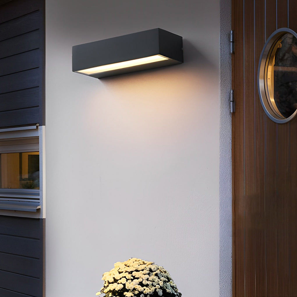 Outdoor Wall Mounted Lamp - Horizontal Rectangular Bar Light
