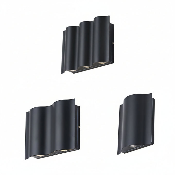 Outdoor Wall Mounted Lamp - Ribbed Cylinder Up and Down Light