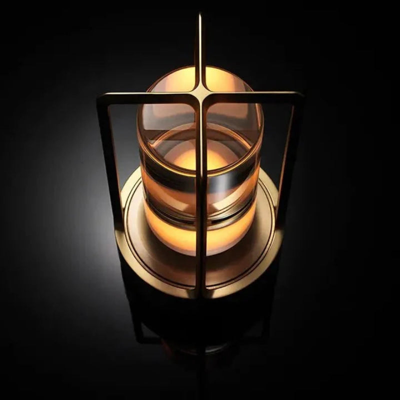 Portable Table Lamp - Cylindrical Shade with Frame Base