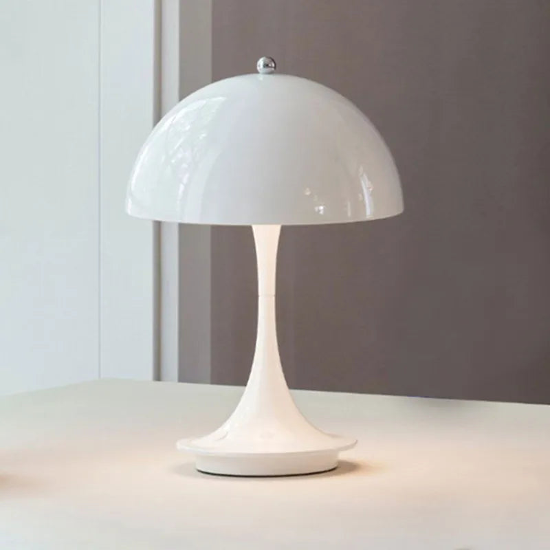 Portable Table Lamp - Domed Shade with Flared Stem Base