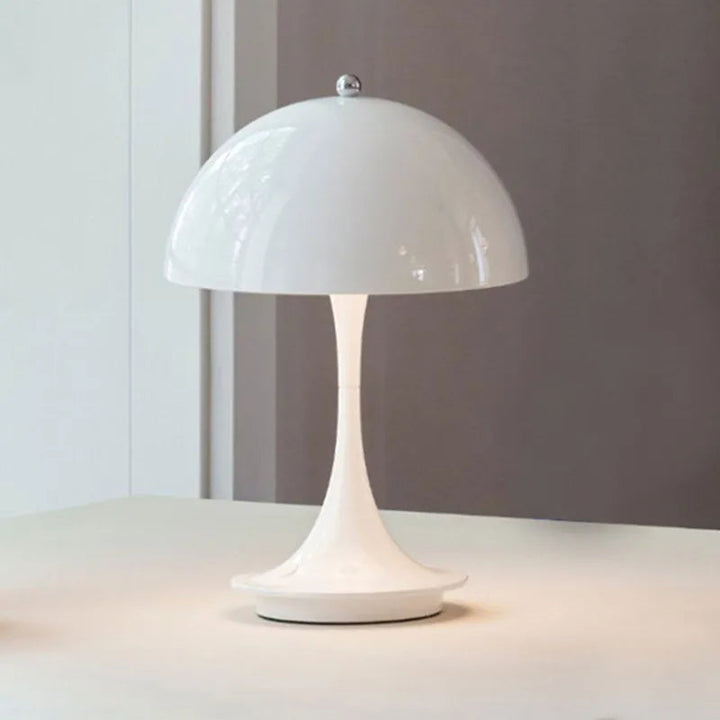 Portable Table Lamp - Domed Shade with Flared Stem Base