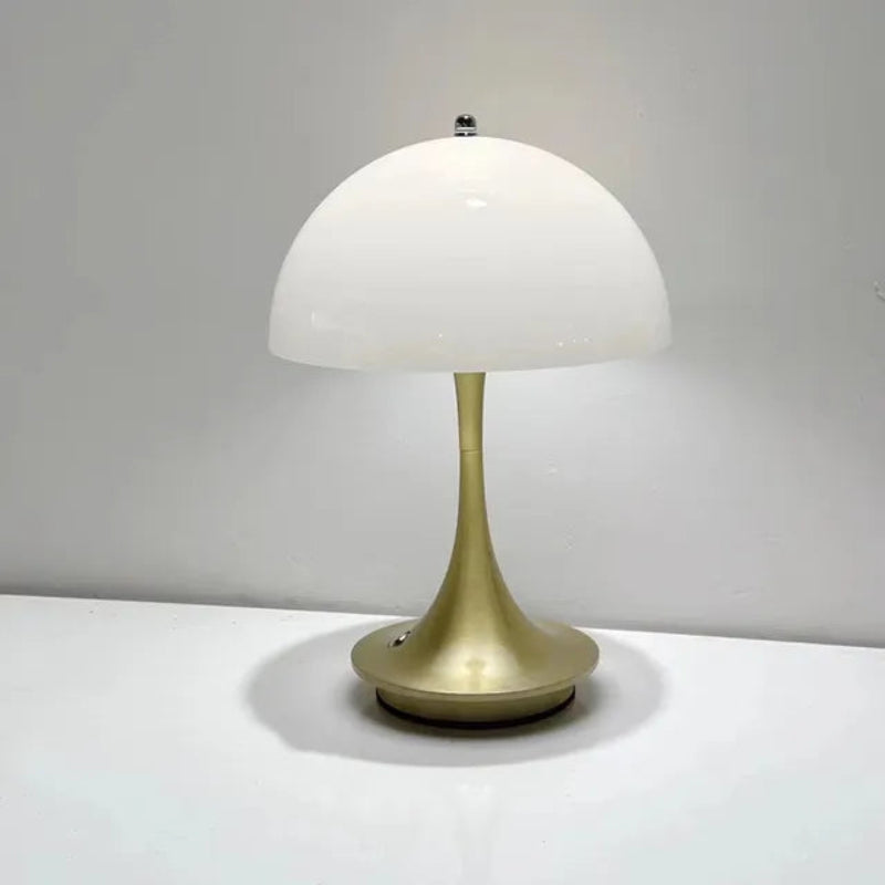 Portable Table Lamp - Domed Shade with Flared Stem Base
