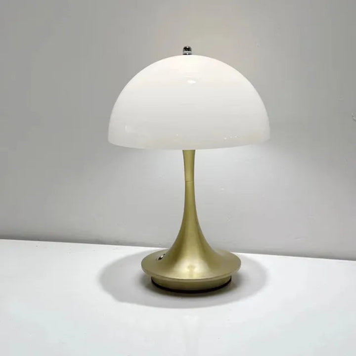 Portable Table Lamp - Domed Shade with Flared Stem Base