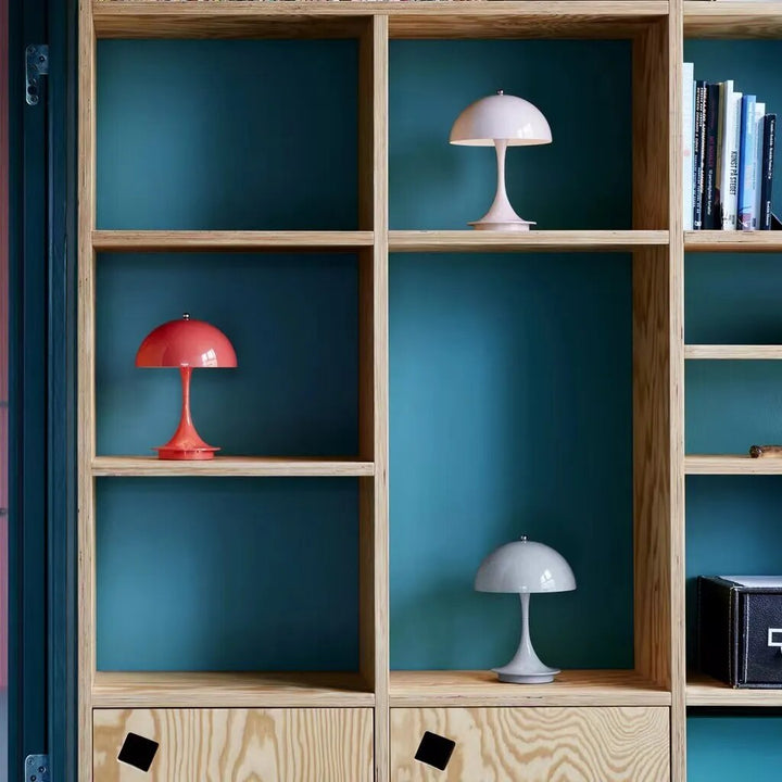 Portable Table Lamp - Domed Shade with Flared Stem Base