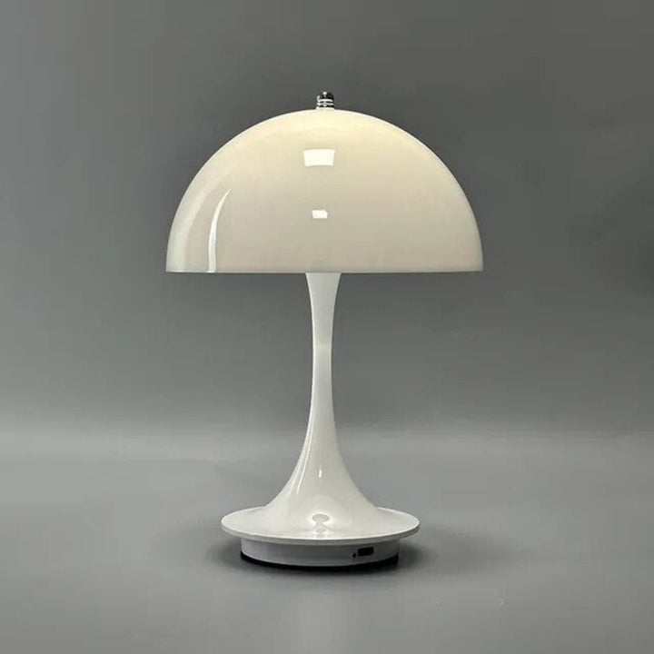 Portable Table Lamp - Domed Shade with Flared Stem Base