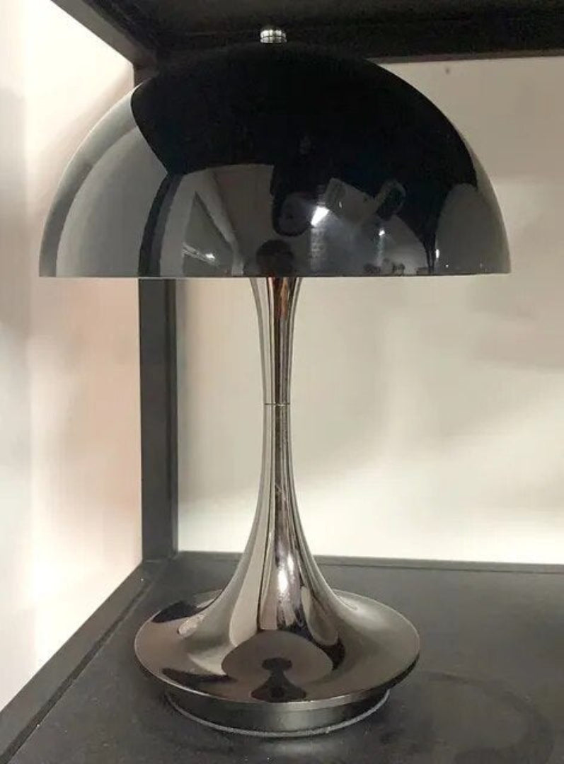 Portable Table Lamp - Domed Shade with Flared Stem Base