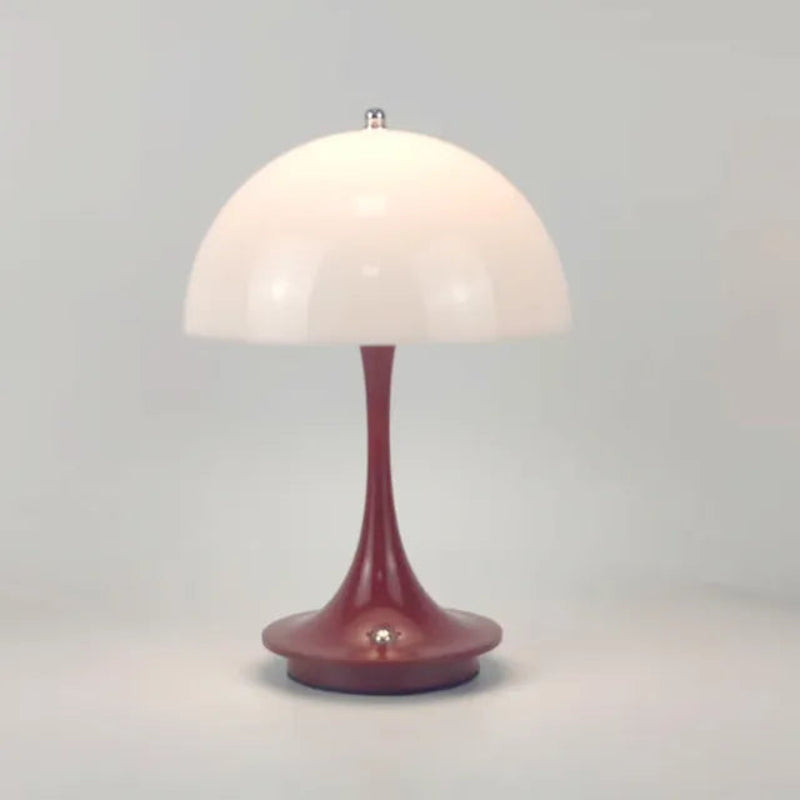 Portable Table Lamp - Domed Shade with Flared Stem Base