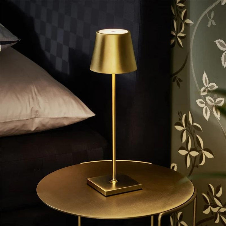 Portable Table Lamp - Tapered Shade with Slim Stem