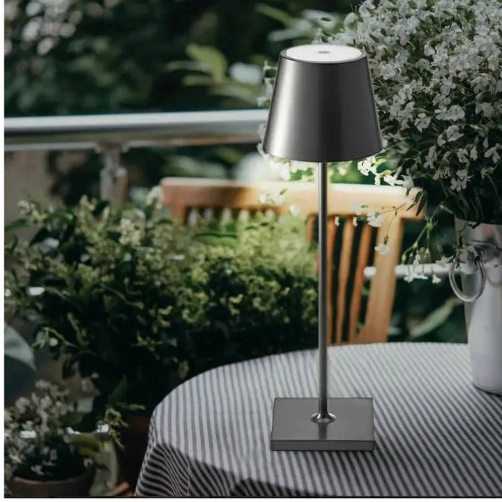 Portable Table Lamp - Tapered Shade with Slim Stem
