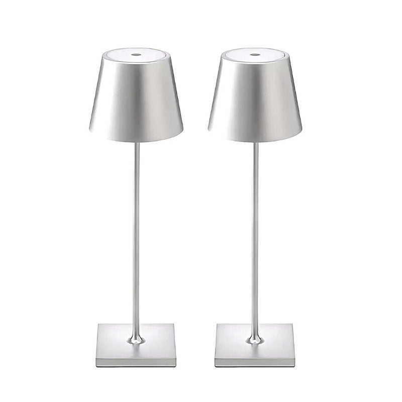 Portable Table Lamp - Tapered Shade with Slim Stem