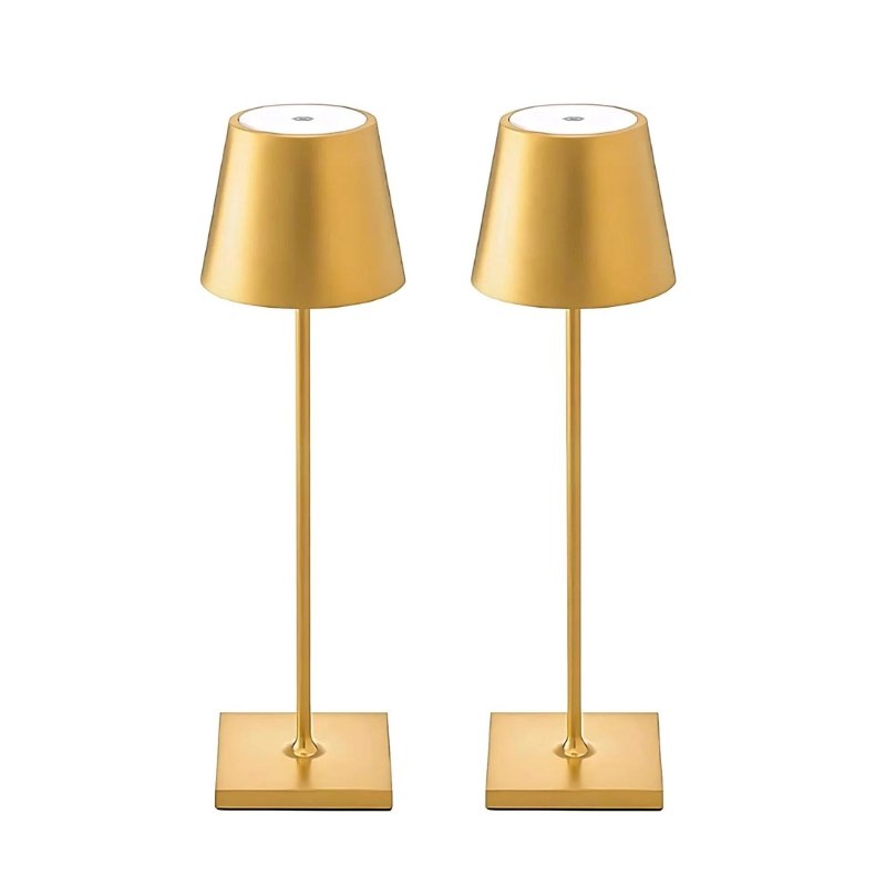 Portable Table Lamp - Tapered Shade with Slim Stem