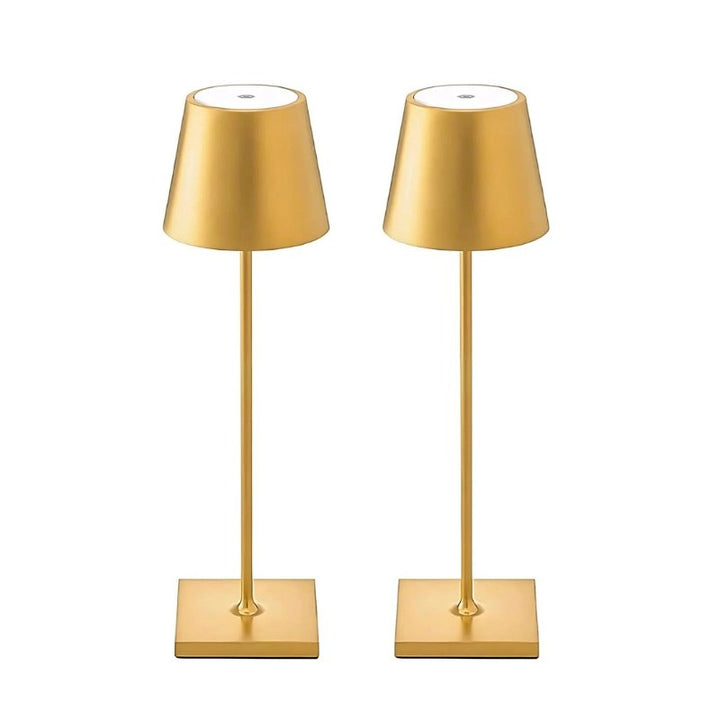 Portable Table Lamp - Tapered Shade with Slim Stem