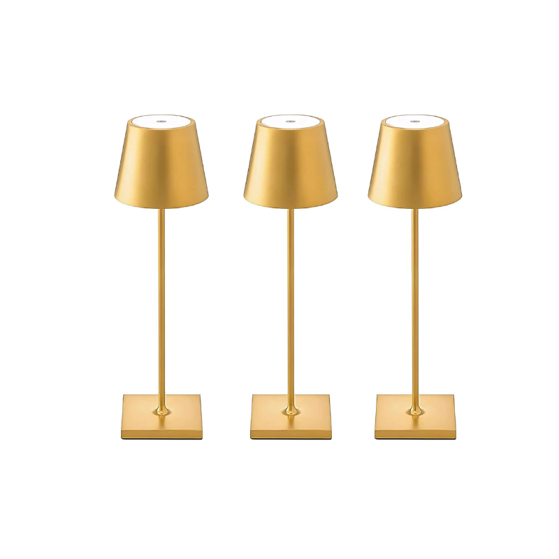 Portable Table Lamp - Tapered Shade with Slim Stem