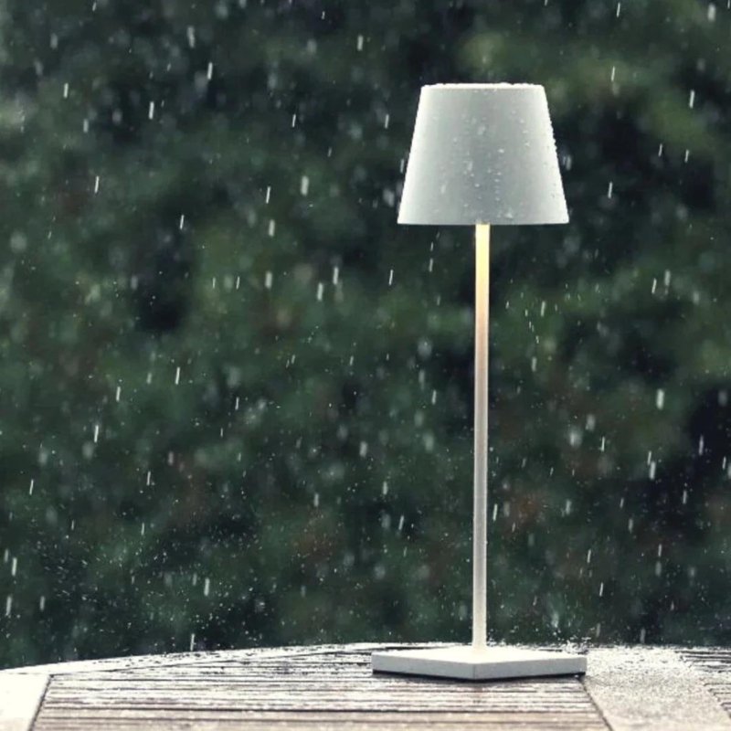 Portable Table Lamp - Tapered Shade with Slim Stem