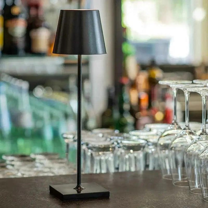 Portable Table Lamp - Tapered Shade with Slim Stem