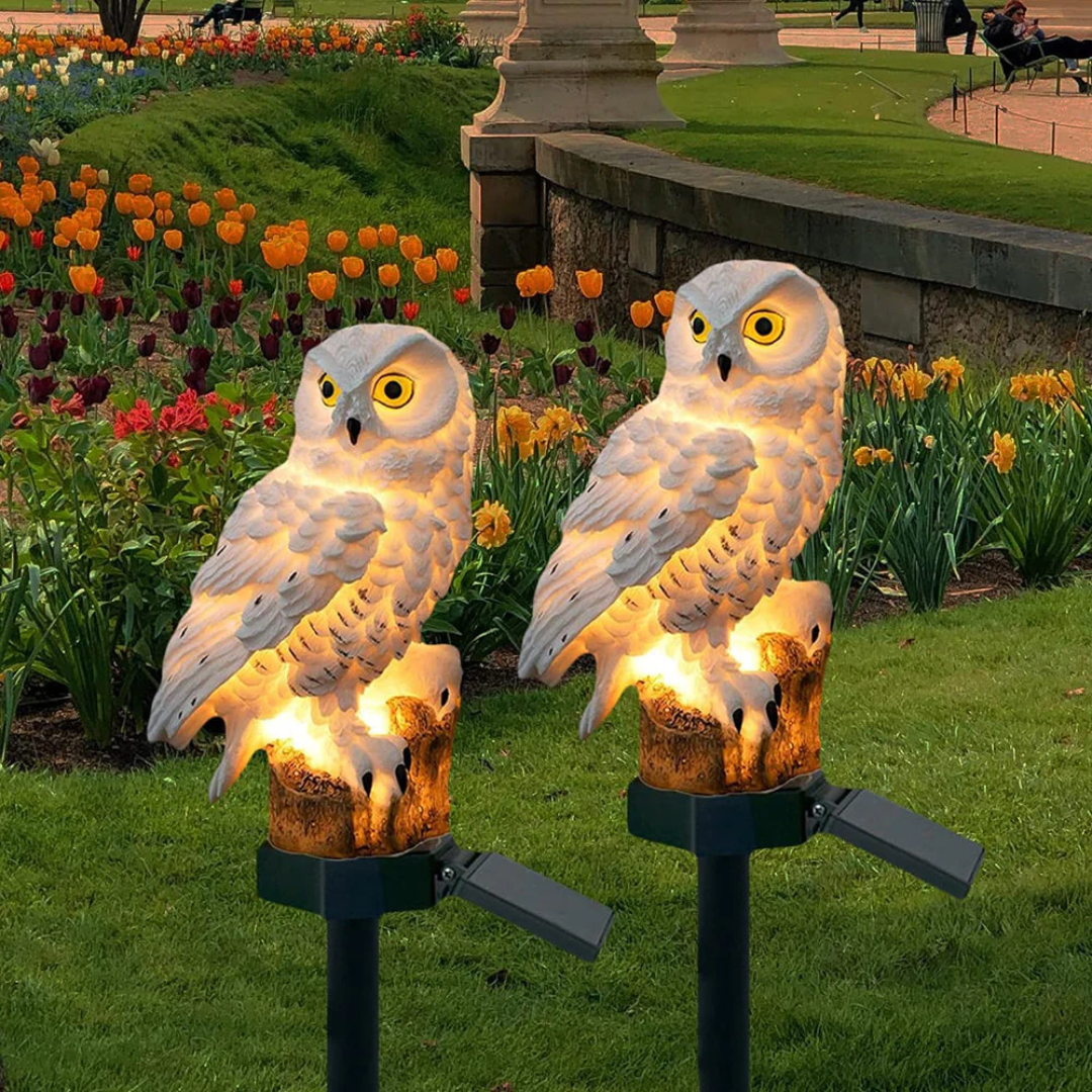 Solar Garden Light - Owl Figure Stake Lamp