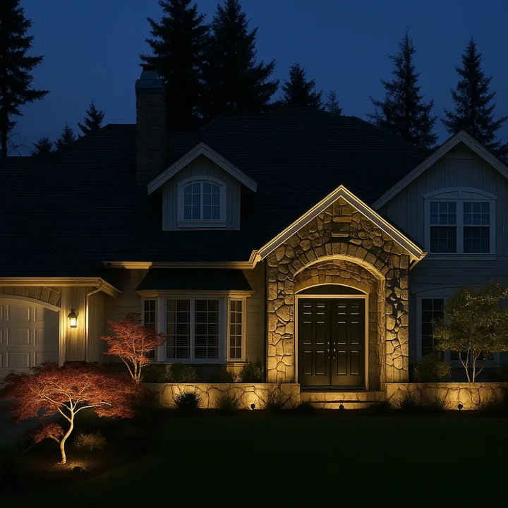 Solar Garden Spotlight - Outdoor LED Ground Stake Light with Solar Panel