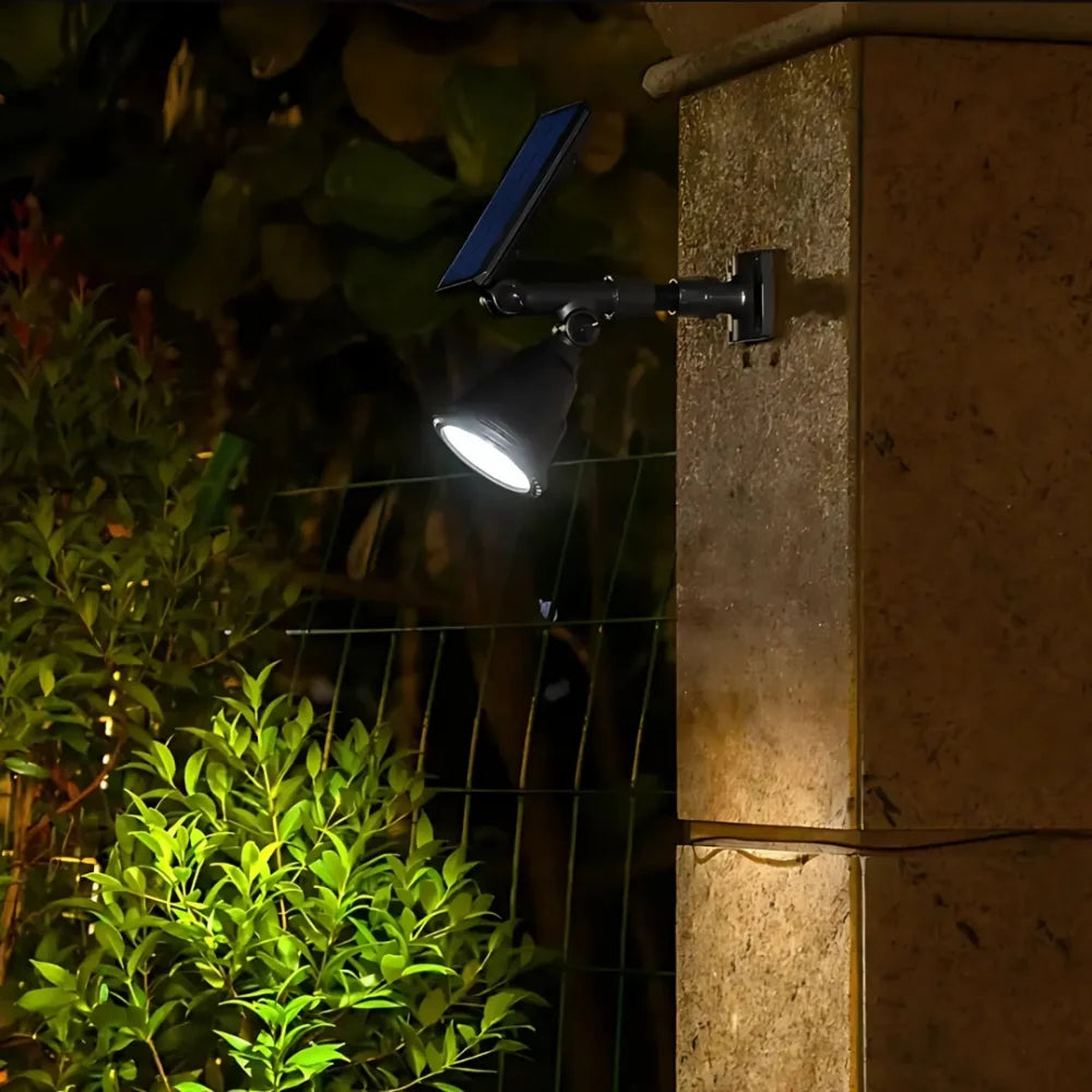 Solar Garden Spotlight - Outdoor LED Ground Stake Light with Solar Panel