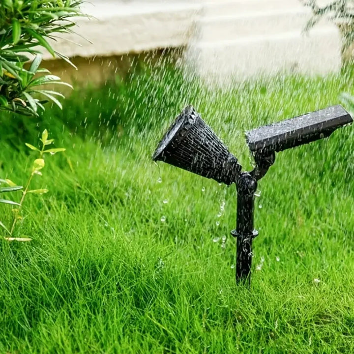 Solar Garden Spotlight - Outdoor LED Ground Stake Light with Solar Panel