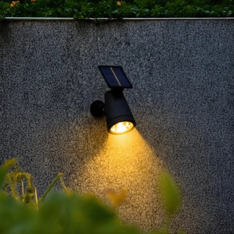 Solar Garden Spotlight - Outdoor LED Ground Stake Light with Solar Panel