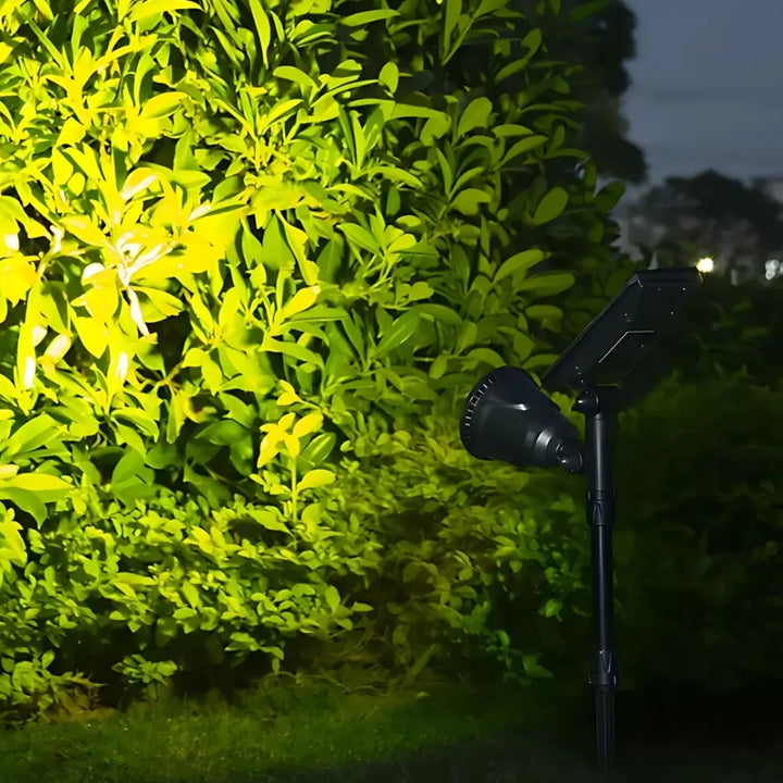 Solar Garden Spotlight - Outdoor LED Ground Stake Light with Solar Panel