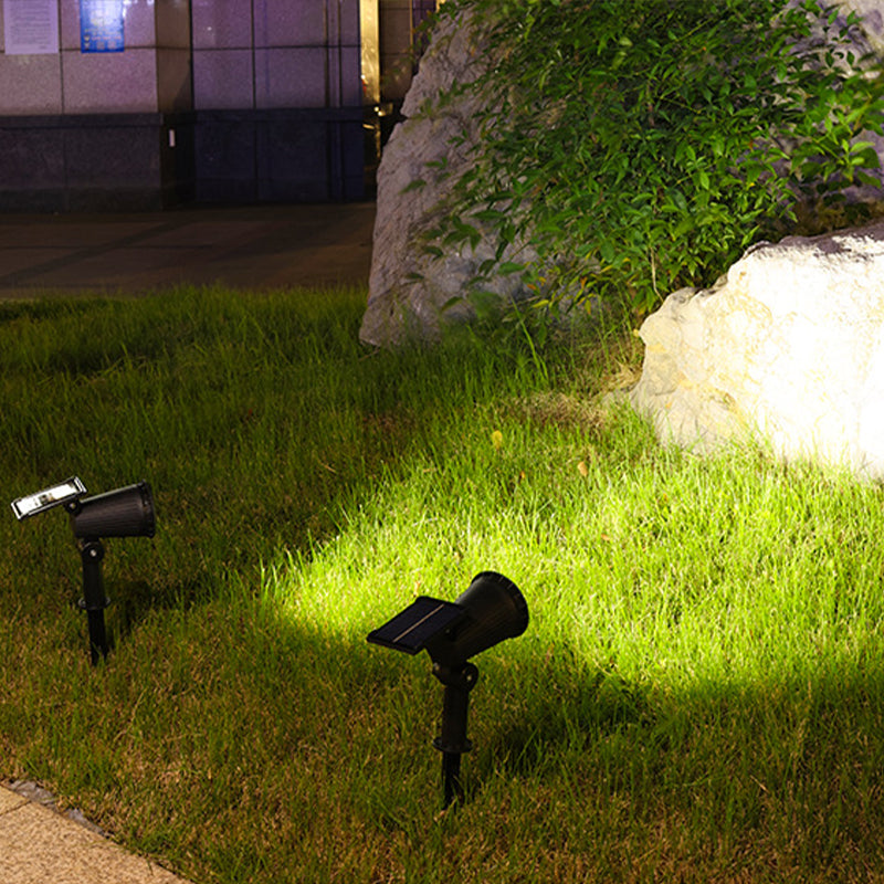Solar Garden Spotlight - Outdoor LED Ground Stake Light with Solar Panel