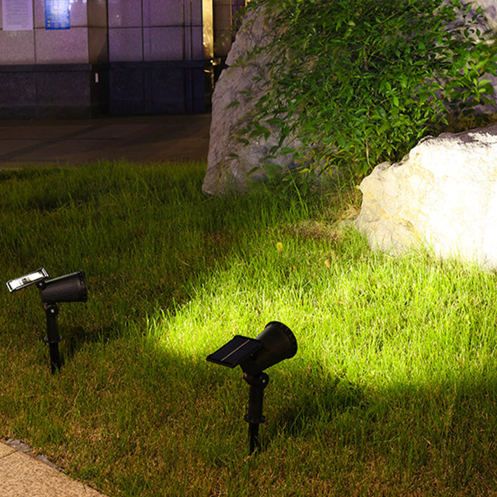 Solar Garden Spotlight - Outdoor LED Ground Stake Light with Solar Panel
