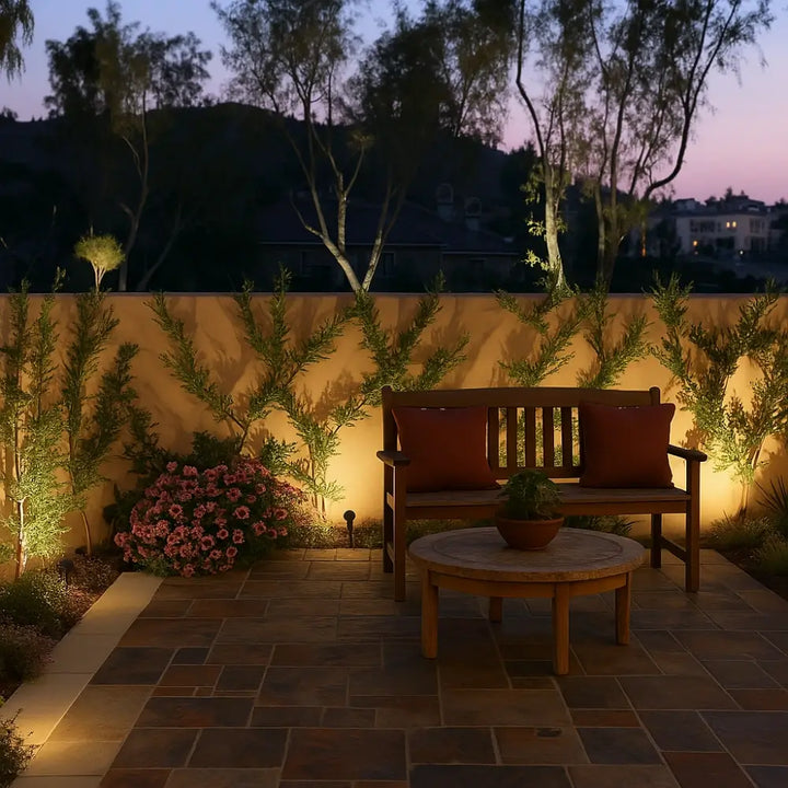 Solar Garden Spotlight - Outdoor LED Ground Stake Light with Solar Panel