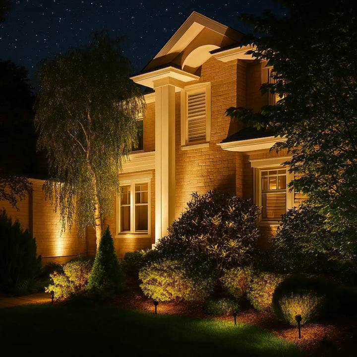 Solar Garden Spotlight - Outdoor LED Ground Stake Light with Solar Panel