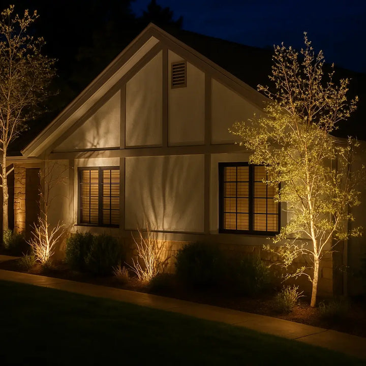 Solar Garden Spotlight - Outdoor LED Ground Stake Light with Solar Panel