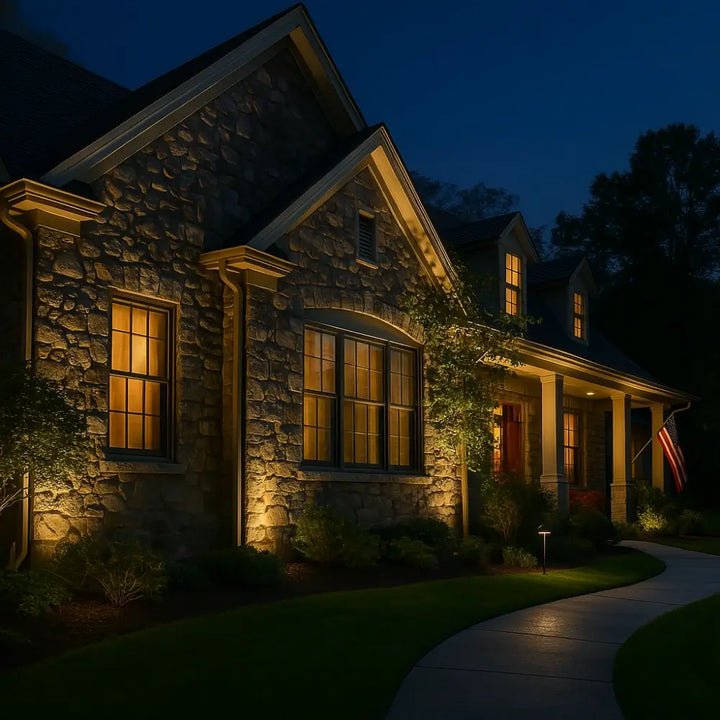 Solar Garden Spotlight - Outdoor LED Ground Stake Light with Solar Panel